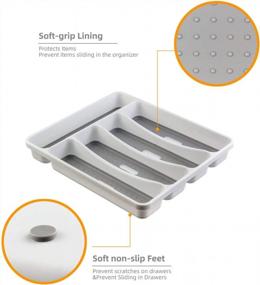 img 1 attached to Organize Your Kitchen Drawers With The LeMuna Silverware Tray - 5 Compartments And Non-Slip Features!
