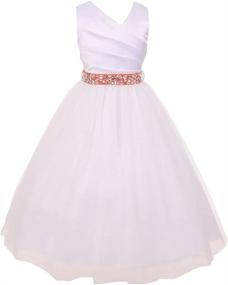 img 3 attached to 👗 Ivory Rhinestone Communion Flowers 10 Girls' Clothing: Stunning Dresses for Unforgettable Occasions