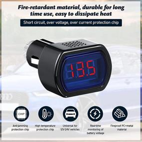 img 1 attached to 🚗 High-Performance 12-24V LED Digital Car Voltmeter for Optimal Vehicle Voltage Monitoring in Automobiles, Motorcycles, Trucks