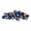 luxury rhinestone hair barrette clip by sankuwen flower - deep blue, style c - jewelry design logo