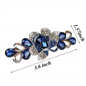 img 2 attached to Luxury Rhinestone Hair Barrette Clip By Sankuwen Flower - Deep Blue, Style C - Jewelry Design