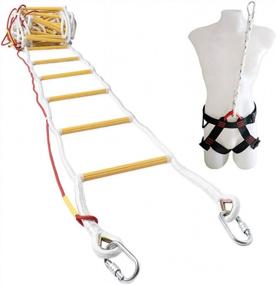img 1 attached to Fire Evacuation Rope Ladder 32Ft (10M) With Fall Arrest System & Spring Hooks - Rescue Ladders For 4-5 Story Homes - ISOP Innovative Solution