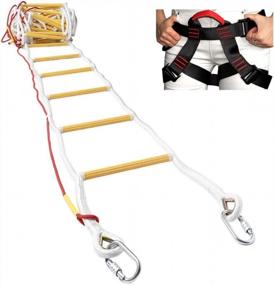 img 4 attached to Fire Evacuation Rope Ladder 32Ft (10M) With Fall Arrest System & Spring Hooks - Rescue Ladders For 4-5 Story Homes - ISOP Innovative Solution