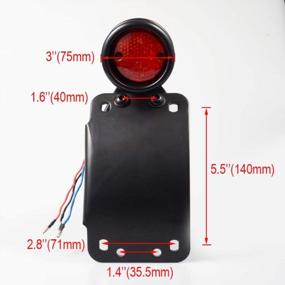 img 3 attached to Motorcycle LED Brake Tail Light With Side Mount And License Plate Holder For Bobber, Chopper, Harley Davidson, Yamaha, Kawasaki, And Honda Bikes By Benlari