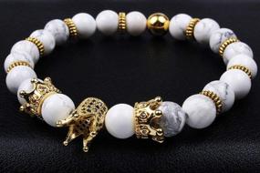 img 1 attached to Imperial Crown Bead Bracelet King & Queen Charm Couple Jewelry Christmas Gift For Women Men - GVUSMIL