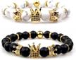 imperial crown bead bracelet king & queen charm couple jewelry christmas gift for women men - gvusmil logo