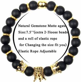 img 3 attached to Imperial Crown Bead Bracelet King & Queen Charm Couple Jewelry Christmas Gift For Women Men - GVUSMIL