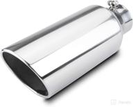 🚗 universal diesel exhaust tip - lcgp 4" inlet, 7" outlet, 18" long tail tip - polished & rolled angle cut - bolt-on stainless steel logo