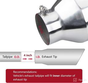 img 2 attached to 🚗 Universal Diesel Exhaust Tip - LCGP 4" Inlet, 7" Outlet, 18" Long Tail Tip - Polished & Rolled Angle Cut - Bolt-On Stainless Steel