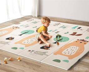 img 4 attached to UANLAUO Baby Play Mat: Large, Foldable, Waterproof Foam Mat for Babies & Toddlers, with Travel Bag - Perfect for Playtime, Tummy Time, Indoor & Outdoor Use