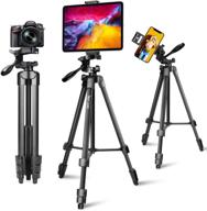 📸 lusweimi 60-inch tripod for ipad iphone: camera tripod with 2-in-1 mount holder, carry bag, wireless remote – perfect for photography, video, cell phone, tablet, webcam, gopro логотип