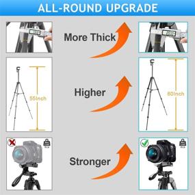 img 3 attached to 📸 Lusweimi 60-Inch Tripod for iPad iPhone: Camera Tripod with 2-in-1 Mount Holder, Carry Bag, Wireless Remote – Perfect for Photography, Video, Cell Phone, Tablet, Webcam, GoPro