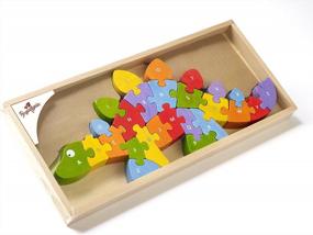 img 3 attached to Wooden Dinosaur Alphabet Puzzle And Learning Set For Ages 2 And Up - Educational A To Z Playset