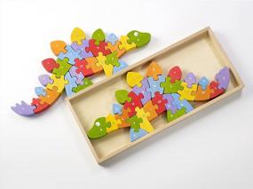 img 1 attached to Wooden Dinosaur Alphabet Puzzle And Learning Set For Ages 2 And Up - Educational A To Z Playset
