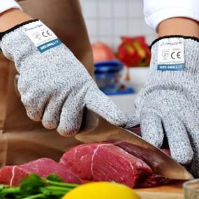img 3 attached to Food Grade Level 5 Protection Cut Resistant Gloves By Dowellife - Kitchen Safety Gloves For Oyster Shucking, Fish Fillet Processing, Mandolin Slicing, Meat Cutting And Wood Carving, 1 Pair (Large)