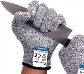 img 4 attached to Food Grade Level 5 Protection Cut Resistant Gloves By Dowellife - Kitchen Safety Gloves For Oyster Shucking, Fish Fillet Processing, Mandolin Slicing, Meat Cutting And Wood Carving, 1 Pair (Large)