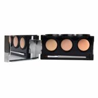 waterproof concealer cream with 3 color palette and brush by dermaflage - complete coverage logo