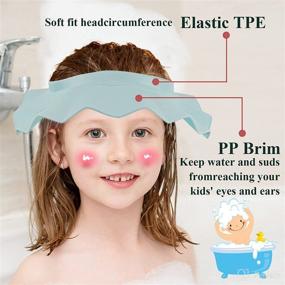 img 3 attached to 🛁 Baby Shower Cap Bath Visor - Adjustable Silicone Bathing Cap for Infants, Toddlers, Kids - Provides Eye and Ear Protection - Shampoo Cap - (Blue, 6mo-12yrs/15.8-22.8In)