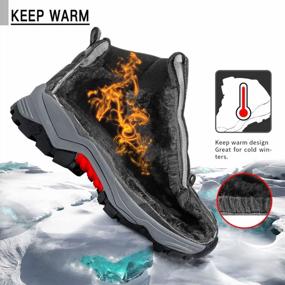 img 2 attached to Littleplum Boys Snow Boots Winter Waterproof Antiskid Boots Hiking Outdoor Shoes For Kids(Toddler/Little Kid/Big Kid)