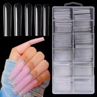 240pcs clear extra long tapered square fake nails - addfavor 3xl full cover nail tips for salon quality manicures at home logo