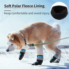 img 3 attached to 🐾 VOOPET Hot Pavement Dog Booties with Reflective Straps - Waterproof Paw Protectors, Non-Slip Dog Shoes for Hiking, Snowy Conditions, and Mud