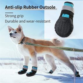 img 2 attached to 🐾 VOOPET Hot Pavement Dog Booties with Reflective Straps - Waterproof Paw Protectors, Non-Slip Dog Shoes for Hiking, Snowy Conditions, and Mud