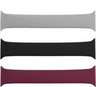 seltureone (3 pack) sport band compatible for apple watch band 38mm 40mm 41mm 42mm 44mm 45mm loop, all-in-one silicone sport bands replacement strap for iwatch se, series 7 6 5 4 3 2 1 sport edition logo