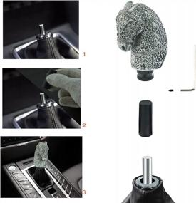 img 3 attached to Silver Resin Car Shift Knob - Universal Fit For Automatic And Manual Transmission Vehicles - Elegant Shifting Lever Head Shifter Stick Handle By Lunsom