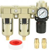 hromee compressed air filter regulator combo with pressure gauge and semi-auto drain - 3/8 inch, for air compressor water oil trap separator логотип