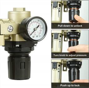 img 2 attached to Hromee Compressed Air Filter Regulator Combo With Pressure Gauge And Semi-Auto Drain - 3/8 Inch, For Air Compressor Water Oil Trap Separator