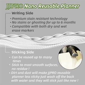 img 3 attached to JJPRO Reusable Weekly Dry Erase Planner Whiteboard With 6 Markers - Sticks To Stainless Steel Fridge, Cabinets, Door And Smooth Wall