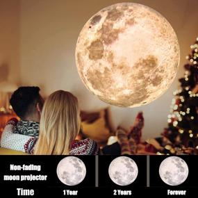 img 2 attached to Experience The Romantic Moonlight In Your Bedroom With TANBABY HD Moon Projector Light: Three Adjustable Brightness Modes And USB Charging