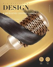 img 2 attached to Round Brush SUPRENT Round Brush With Natural Boar Bristles,Nano Thermic Ceramic Coating & Ionic Roller Hairbrush For Blow Drying, Curling&Straightening, Volume&Shine (3.3" & Barrel 2")