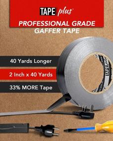 img 2 attached to TapePlus Gaffer Tape - Large 2 Inch X 40 Yards Roll - Versatile Black Tape For Gaffers, Ducts, Floors, And More