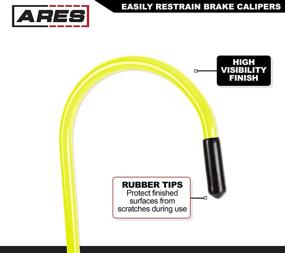 img 2 attached to 🔶 ARES 4-Piece Yellow Brake Caliper Hanger Set - Rubber Tipped Hooks for Safe Brake Caliper Restraints and Hose Protection