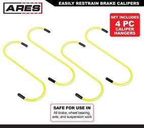 img 3 attached to 🔶 ARES 4-Piece Yellow Brake Caliper Hanger Set - Rubber Tipped Hooks for Safe Brake Caliper Restraints and Hose Protection