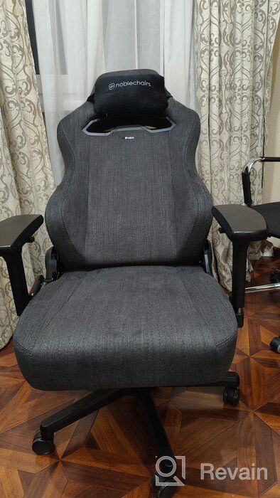 img 1 attached to Computer chair Noblechairs Hero gaming, upholstery: imitation leather, color: black/blue review by Agata Mrozik ᠌