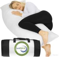 xtra-comfort orthopedic body pillow (4.5 feet long) - shredded memory foam cushion for sleep, pregnancy support, maternity bed rest - comfortable side sleeper soft pad - bamboo cover with big case logo