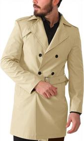 img 3 attached to Stay Stylish In Any Weather With PASLTER Men'S Slim Fit Trench Coat: Double Breasted, Belted And Windproof