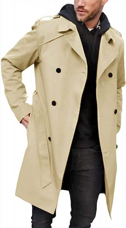 PASLTER Men's Classic Business Pea Coat