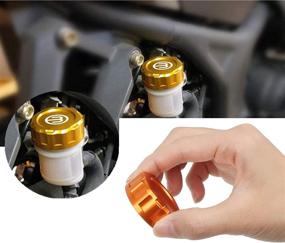 img 3 attached to 🏍️ COPART Aluminum Rear Brake Fluid Reservoir Cap for Kawasaki Ninja 400 18-19 - Motorcycle Oil Cover