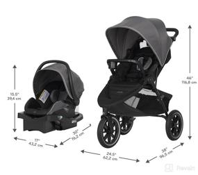img 1 attached to 👶 Evenflo Folio3 Stroll & Jog Travel System Review: LiteMax 35 Infant Car Seat in Skyline