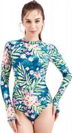 axesea women's long sleeve rash guard upf 50+ sun protection printed zipper swimsuit one piece bathing suit logo