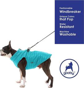 img 2 attached to Turquoise Small Puffer Vest Dog Jacket - Gooby: Ultra Thin Zip Up Wind Breaker with Dual D Ring Leash - Water Resistant Small Dog Sweater Coat - Clothing for Small Dogs Boy or Medium Dogs