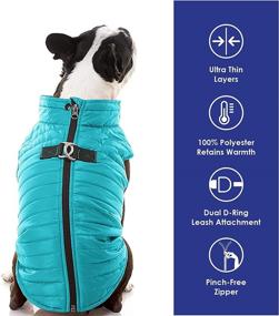 img 3 attached to Turquoise Small Puffer Vest Dog Jacket - Gooby: Ultra Thin Zip Up Wind Breaker with Dual D Ring Leash - Water Resistant Small Dog Sweater Coat - Clothing for Small Dogs Boy or Medium Dogs