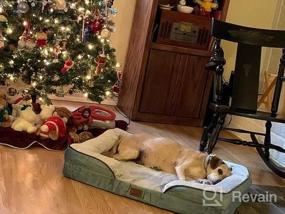 img 6 attached to Ортопедическая кровать премиум-класса для собак - водонепроницаемая, со съемным чехлом, нескользящим дном - идеально подходит для собак среднего размера от BEDSURE