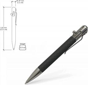 img 3 attached to Bastion Bolt Pen: Carbon Fiber And Stainless Steel Design With Extra Black Ink Cartridge For Women And Men. Fine Point (0.5Mm) Gift Ballpoint Pen Combo With 1 Standard Ink Refill.