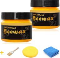 🐝 sufficient set beeswax furniture polish with brush, sponge, and cotton towel - us-sak organic wood seasoning beeswax for furniture, wood tables, chairs, cabinets. logo