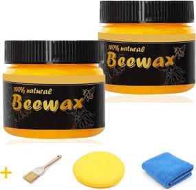 img 4 attached to 🐝 SUFFICIENT SET Beeswax Furniture Polish with Brush, Sponge, and Cotton Towel - US-SAK Organic Wood Seasoning Beeswax for Furniture, Wood Tables, Chairs, Cabinets.