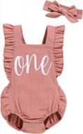 celebrate in style: shalofer baby girl 1st birthday outfit with adorable bodysuit and headband логотип
